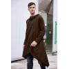 imageCOOFANDY Mens Hooded Poncho Cape Cloak Casual Asymmetric Hem Hoodie SweatshirtsDark Brown