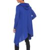 imageCOOFANDY Mens Hooded Poncho Cape Cloak Casual Asymmetric Hem Hoodie SweatshirtsSnorkel Blue
