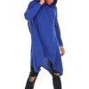 imageCOOFANDY Mens Hooded Poncho Cape Cloak Casual Asymmetric Hem Hoodie SweatshirtsSnorkel Blue