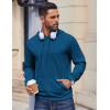 imageCOOFANDY Mens Hoodies Pullover Long Sleeve Casual Fashion Sweatshirts Drawstring Gym Hooded Shirt with Kanga PocketDeep Blue