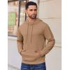 imageCOOFANDY Mens Hoodies Pullover Long Sleeve Casual Fashion Sweatshirts Drawstring Gym Hooded Shirt with Kanga PocketKhaki