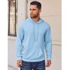 imageCOOFANDY Mens Hoodies Pullover Long Sleeve Casual Fashion Sweatshirts Drawstring Gym Hooded Shirt with Kanga PocketLight Blue