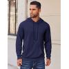 imageCOOFANDY Mens Hoodies Pullover Long Sleeve Casual Fashion Sweatshirts Drawstring Gym Hooded Shirt with Kanga PocketNavy Blue