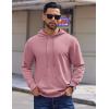 imageCOOFANDY Mens Hoodies Pullover Long Sleeve Casual Fashion Sweatshirts Drawstring Gym Hooded Shirt with Kanga PocketPink