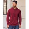 imageCOOFANDY Mens Hoodies Pullover Long Sleeve Casual Fashion Sweatshirts Drawstring Gym Hooded Shirt with Kanga PocketWine Red