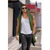 imageCOOFANDY Mens Long Hooded Cardigan Sleeveless Ruffle Shawl Collar Lightweight Open Front Drape Kimono VestArmy Green