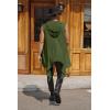 imageCOOFANDY Mens Long Hooded Cardigan Sleeveless Ruffle Shawl Collar Lightweight Open Front Drape Kimono VestArmy Green
