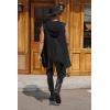 imageCOOFANDY Mens Long Hooded Cardigan Sleeveless Ruffle Shawl Collar Lightweight Open Front Drape Kimono VestBlack
