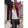 imageCOOFANDY Mens Long Hooded Cardigan Sleeveless Ruffle Shawl Collar Lightweight Open Front Drape Kimono VestDark Red