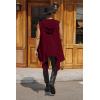 imageCOOFANDY Mens Long Hooded Cardigan Sleeveless Ruffle Shawl Collar Lightweight Open Front Drape Kimono VestDark Red