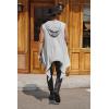 imageCOOFANDY Mens Long Hooded Cardigan Sleeveless Ruffle Shawl Collar Lightweight Open Front Drape Kimono VestLight Grey