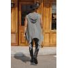 imageCOOFANDY Mens Long Hooded Cardigan Sleeveless Ruffle Shawl Collar Lightweight Open Front Drape Kimono VestMiddle Grey