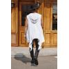 imageCOOFANDY Mens Long Hooded Cardigan Sleeveless Ruffle Shawl Collar Lightweight Open Front Drape Kimono VestWhite
