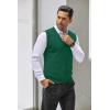 imageCOOFANDY Mens Sweater Vest V Neck Casual Sleeveless Knitted Button Cardigan VestDark Green