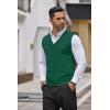 imageCOOFANDY Mens Sweater Vest V Neck Casual Sleeveless Knitted Button Cardigan VestDark Green