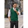 imageCOOFANDY Mens Sweater Vest V Neck Casual Sleeveless Knitted Button Cardigan VestDark Green