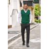 imageCOOFANDY Mens Sweater Vest V Neck Casual Sleeveless Knitted Button Cardigan VestDark Green