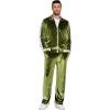 imageCOOFANDY Mens Tracksuit 2 Piece Set Velour Sweatsuit Jogging Suits Full Zip Jacket Pants OutfitsArmy Green