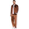 imageCOOFANDY Mens Tracksuit 2 Piece Set Velour Sweatsuit Jogging Suits Full Zip Jacket Pants OutfitsBrown