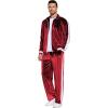 imageCOOFANDY Mens Tracksuit 2 Piece Set Velour Sweatsuit Jogging Suits Full Zip Jacket Pants OutfitsBurgundy