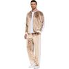 imageCOOFANDY Mens Tracksuit 2 Piece Set Velour Sweatsuit Jogging Suits Full Zip Jacket Pants OutfitsLight Khaki