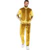 imageCOOFANDY Mens Tracksuit 2 Piece Set Velour Sweatsuit Jogging Suits Full Zip Jacket Pants OutfitsMedium Yellow