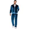 imageCOOFANDY Mens Tracksuit 2 Piece Set Velour Sweatsuit Jogging Suits Full Zip Jacket Pants OutfitsRoyal Blue