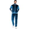 imageCOOFANDY Mens Tracksuit 2 Piece Set Velour Sweatsuit Jogging Suits Full Zip Jacket Pants OutfitsRoyal Blue