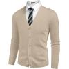 imageCOOFANDY Mens V Neck Cardigan Sweater Casual Lightweight Button Down Knitted Cardigan SweaterBeige