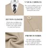 imageCOOFANDY Mens V Neck Cardigan Sweater Casual Lightweight Button Down Knitted Cardigan SweaterBeige