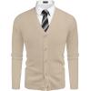 imageCOOFANDY Mens V Neck Cardigan Sweater Casual Lightweight Button Down Knitted Cardigan SweaterBeige