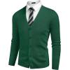 imageCOOFANDY Mens V Neck Cardigan Sweater Casual Lightweight Button Down Knitted Cardigan SweaterGreen