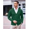 imageCOOFANDY Mens V Neck Cardigan Sweater Casual Lightweight Button Down Knitted Cardigan SweaterGreen