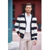 imageCOOFANDY Mens V Neck Cardigan Sweater Casual Lightweight Button Down Knitted Cardigan SweaterNavy Stripe