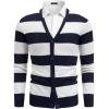 imageCOOFANDY Mens V Neck Cardigan Sweater Casual Lightweight Button Down Knitted Cardigan SweaterNavy Stripe