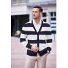 imageCOOFANDY Mens V Neck Cardigan Sweater Casual Lightweight Button Down Knitted Cardigan SweaterNavy Stripe