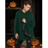 imageCOOFANDY Unisex Casual Hooded Poncho Cape Cloak Fashion Coat Hoodie Pullover with PocketGreen Black