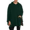 imageCOOFANDY Unisex Casual Hooded Poncho Cape Cloak Fashion Coat Hoodie Pullover with PocketGreen Black