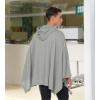 imageCOOFANDY Unisex Casual Hooded Poncho Cape Cloak Fashion Coat Hoodie Pullover with PocketGrey