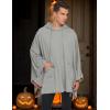 imageCOOFANDY Unisex Casual Hooded Poncho Cape Cloak Fashion Coat Hoodie Pullover with PocketGrey
