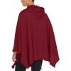 imageCOOFANDY Unisex Casual Hooded Poncho Cape Cloak Fashion Coat Hoodie Pullover with PocketRed