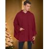 imageCOOFANDY Unisex Casual Hooded Poncho Cape Cloak Fashion Coat Hoodie Pullover with PocketRed