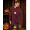 imageCOOFANDY Unisex Casual Hooded Poncho Cape Cloak Fashion Coat Hoodie Pullover with PocketWine Red