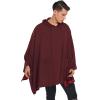imageCOOFANDY Unisex Casual Hooded Poncho Cape Cloak Fashion Coat Hoodie Pullover with PocketWine Red