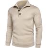 imageCOOFANDY Mens Casual Slim Fit Pullover Sweater Knitted Thermal SweatshirtApricot