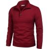 imageCOOFANDY Mens Casual Slim Fit Pullover Sweater Knitted Thermal SweatshirtRed