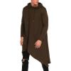 imageCOOFANDY Mens Hooded Poncho Cape Cloak Casual Asymmetric Hem Hoodie SweatshirtsDark Brown