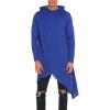 imageCOOFANDY Mens Hooded Poncho Cape Cloak Casual Asymmetric Hem Hoodie SweatshirtsSnorkel Blue