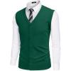 imageCOOFANDY Mens Sweater Vest V Neck Casual Sleeveless Knitted Button Cardigan VestDark Green