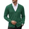 imageCOOFANDY Mens V Neck Cardigan Sweater Casual Lightweight Button Down Knitted Cardigan SweaterGreen